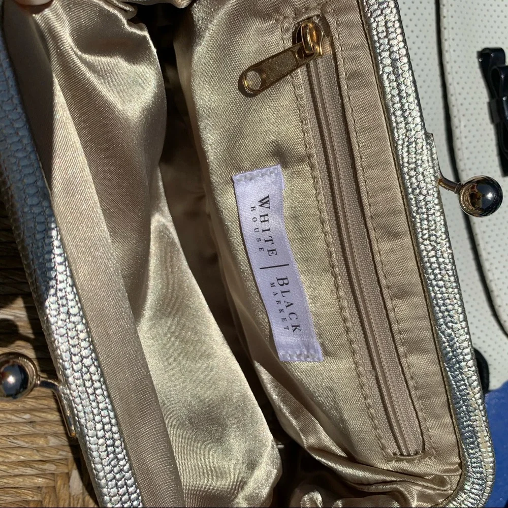 White House Black Market Gold Wristlet